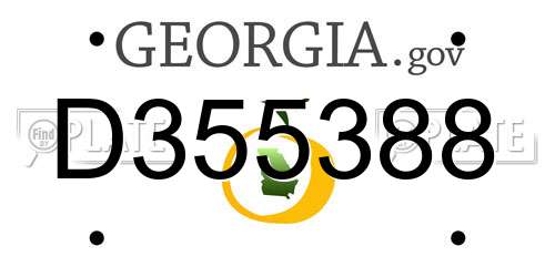 D355388 Georgia License Plate