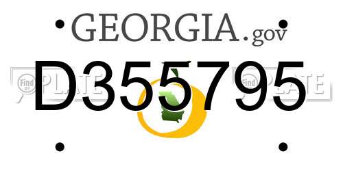 D355795 Georgia License Plate
