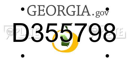 D355798 Georgia License Plate