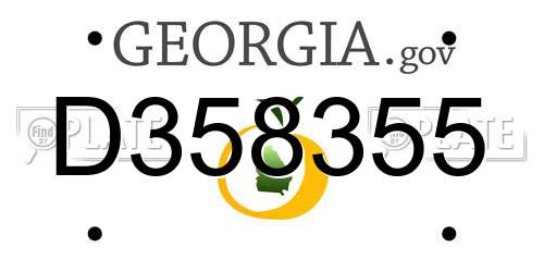 D358355 Georgia License Plate