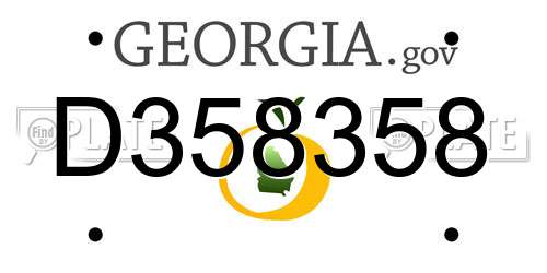D358358 Georgia License Plate