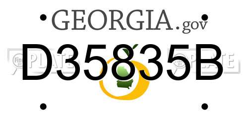 D35835B Georgia License Plate