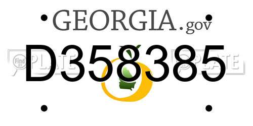D358385 Georgia License Plate