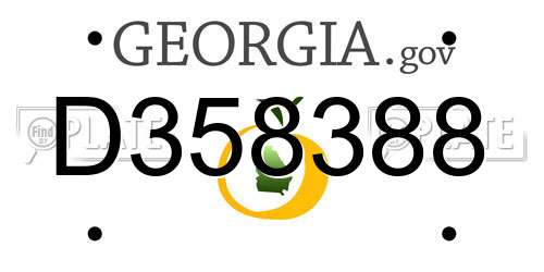 D358388 Georgia License Plate