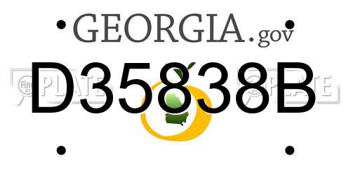 D35838B Georgia License Plate