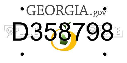 D358798 Georgia License Plate