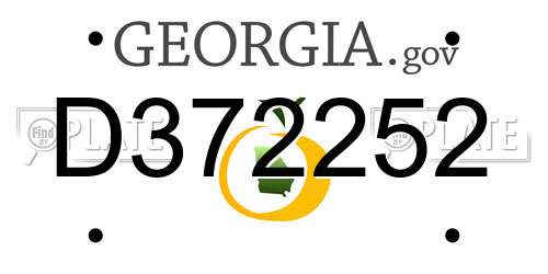 D372252 Georgia License Plate