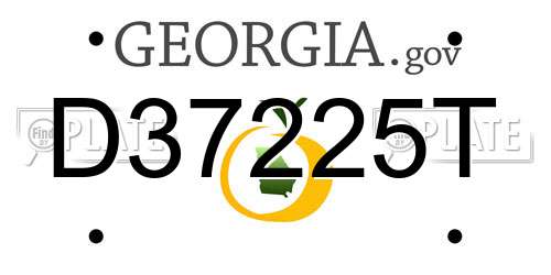 D37225T Georgia License Plate