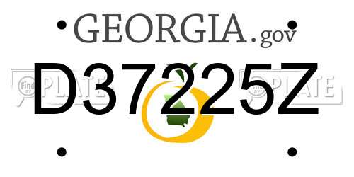 D37225Z Georgia License Plate