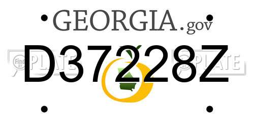 D37228Z Georgia License Plate
