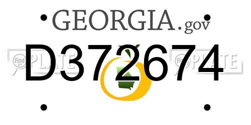 D372674 Georgia License Plate