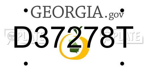 D37278T Georgia License Plate