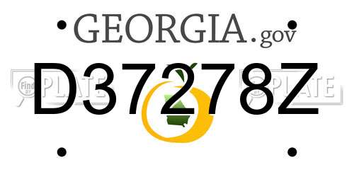 D37278Z Georgia License Plate