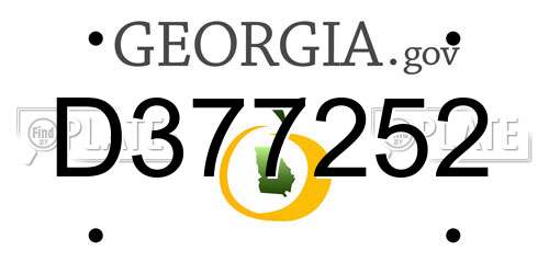 D377252 Georgia License Plate