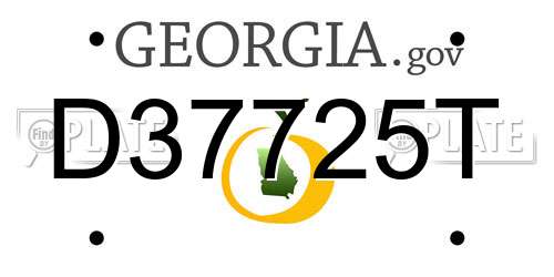 D37725T Georgia License Plate