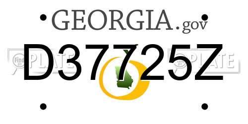 D37725Z Georgia License Plate