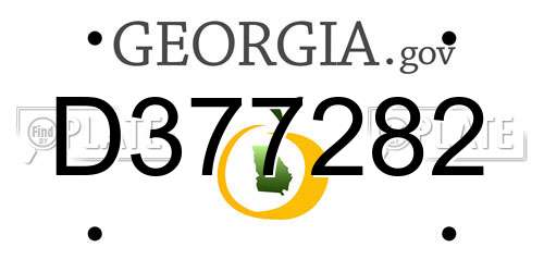 D377282 Georgia License Plate