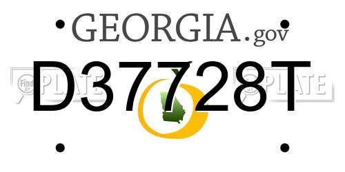 D37728T Georgia License Plate