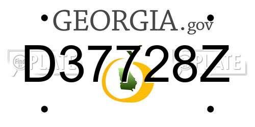 D37728Z Georgia License Plate
