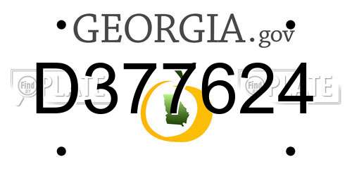 D377624 Georgia License Plate