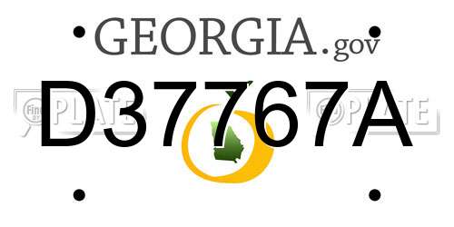 D37767A Georgia License Plate