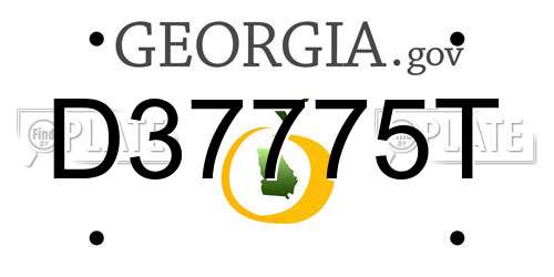 D37775T Georgia License Plate