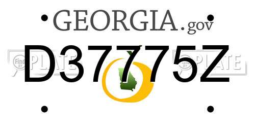 D37775Z Georgia License Plate