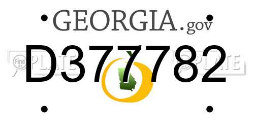 D377782 Georgia License Plate