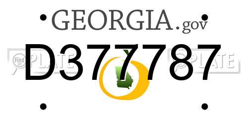 D377787 Georgia License Plate