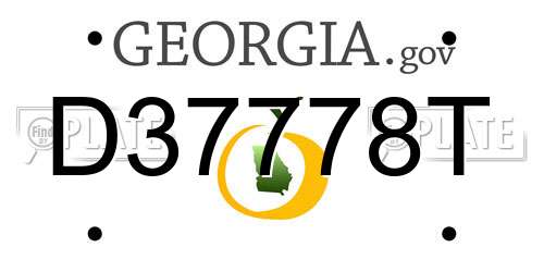 D37778T Georgia License Plate