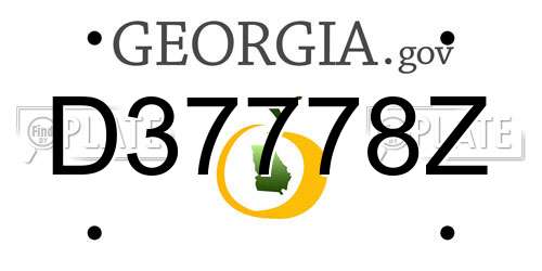 D37778Z Georgia License Plate