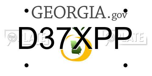 D37XPP Georgia License Plate