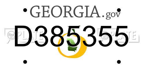 D385355 Georgia License Plate