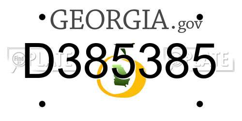 D385385 Georgia License Plate