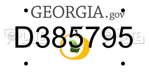 D385795 Georgia License Plate