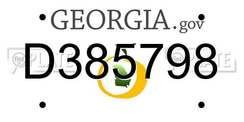 D385798 Georgia License Plate