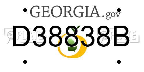 D38838B Georgia License Plate