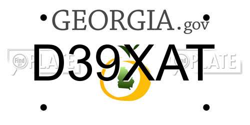 D39XAT Georgia License Plate