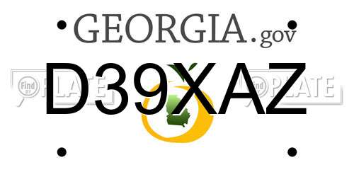 D39XAZ Georgia License Plate