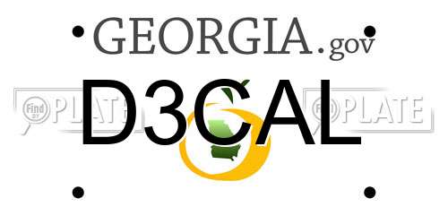D3CAL Georgia License Plate