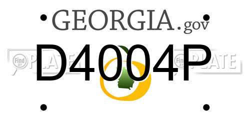 D4004P Georgia License Plate