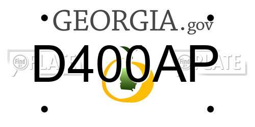 D400AP Georgia License Plate