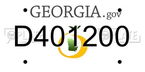 D401200 Georgia License Plate