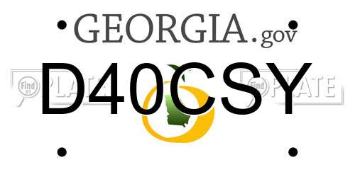 D40CSY Georgia License Plate
