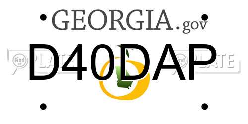 D40DAP Georgia License Plate