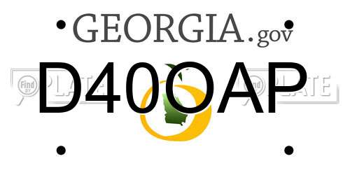 D40OAP Georgia License Plate