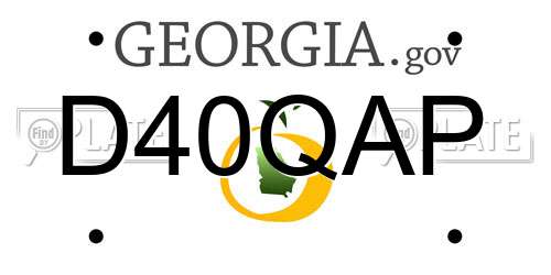 D40QAP Georgia License Plate