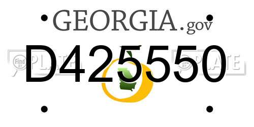 D425550 Georgia License Plate