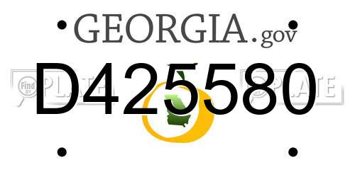 D425580 Georgia License Plate