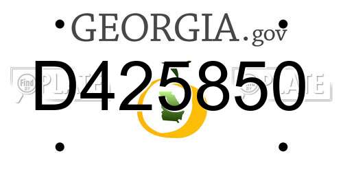 D425850 Georgia License Plate